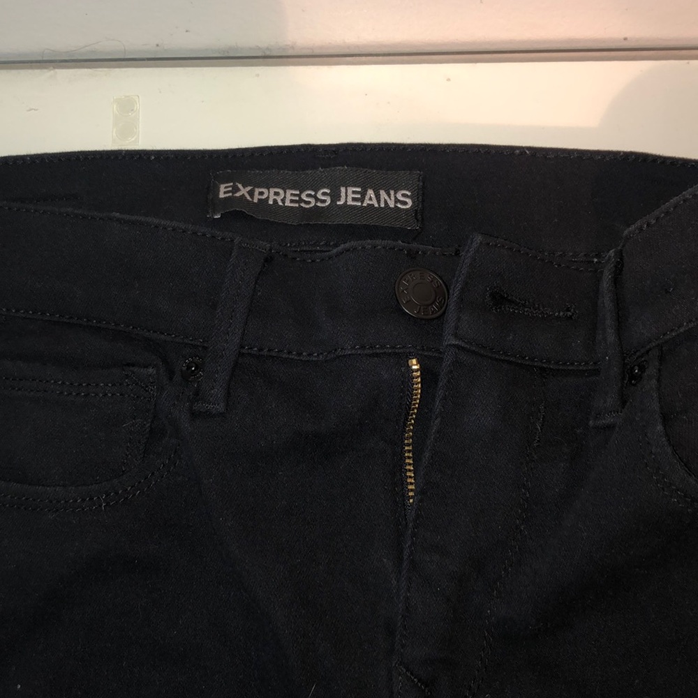 EXPRESS black leggings ripped jeans